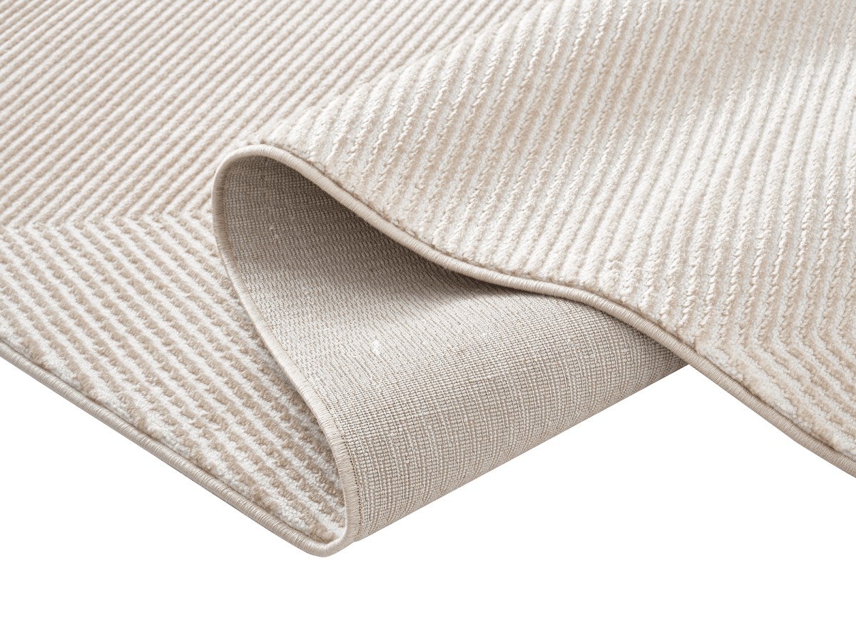 Tapis beige et blanc motif chevron 160 x 230 cm HERRING