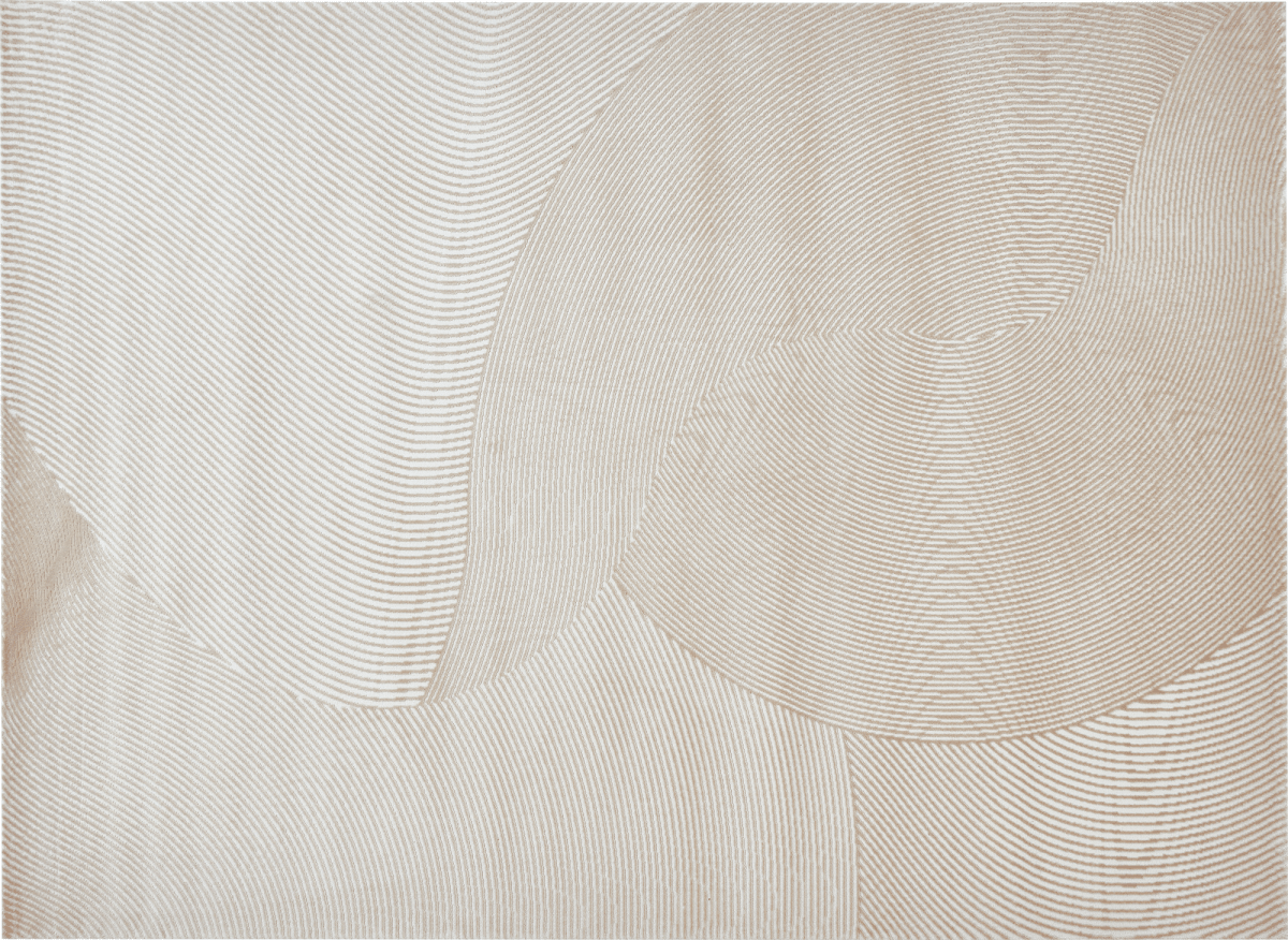 Tapis beige et blanc motif organique 160 x 230 cm SAND