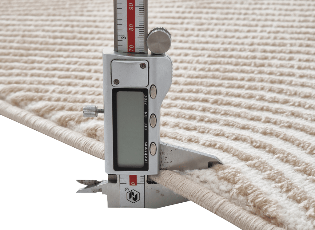 Tapis beige et blanc motif organique 160 x 230 cm SAND