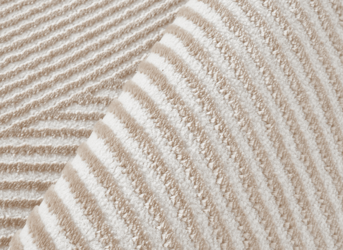 Tapis beige et blanc motif organique 160 x 230 cm SAND