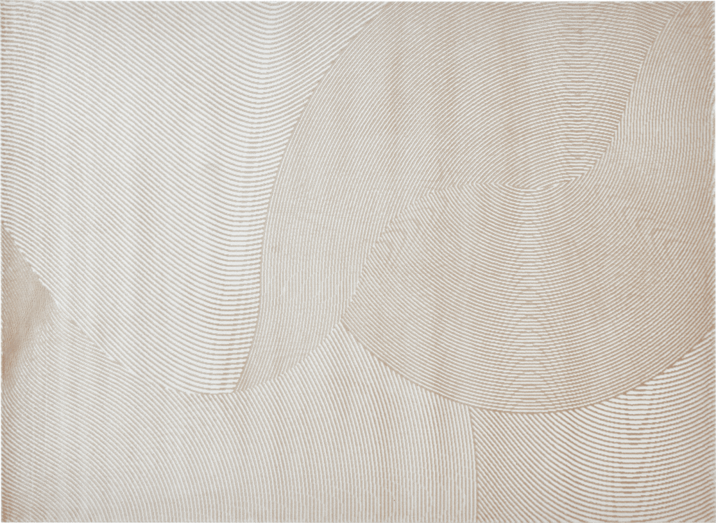 Tapis beige et blanc motif organique 200 x 290 cm SAND
