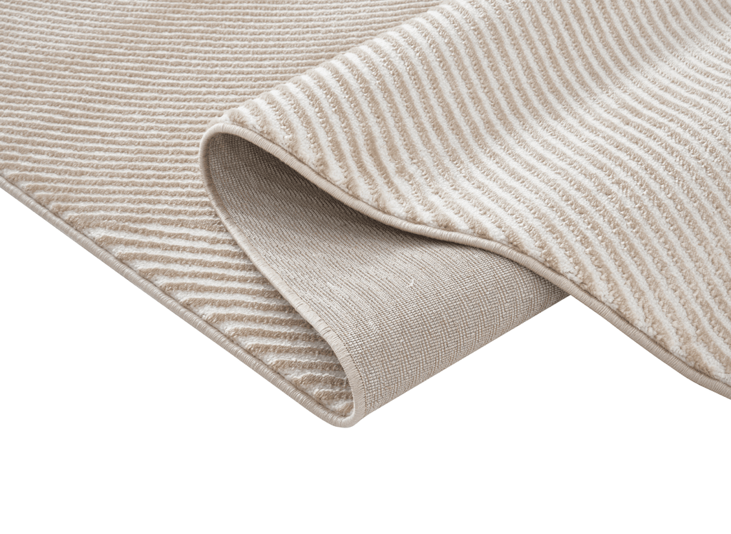 Tapis beige et blanc motif organique 200 x 290 cm SAND