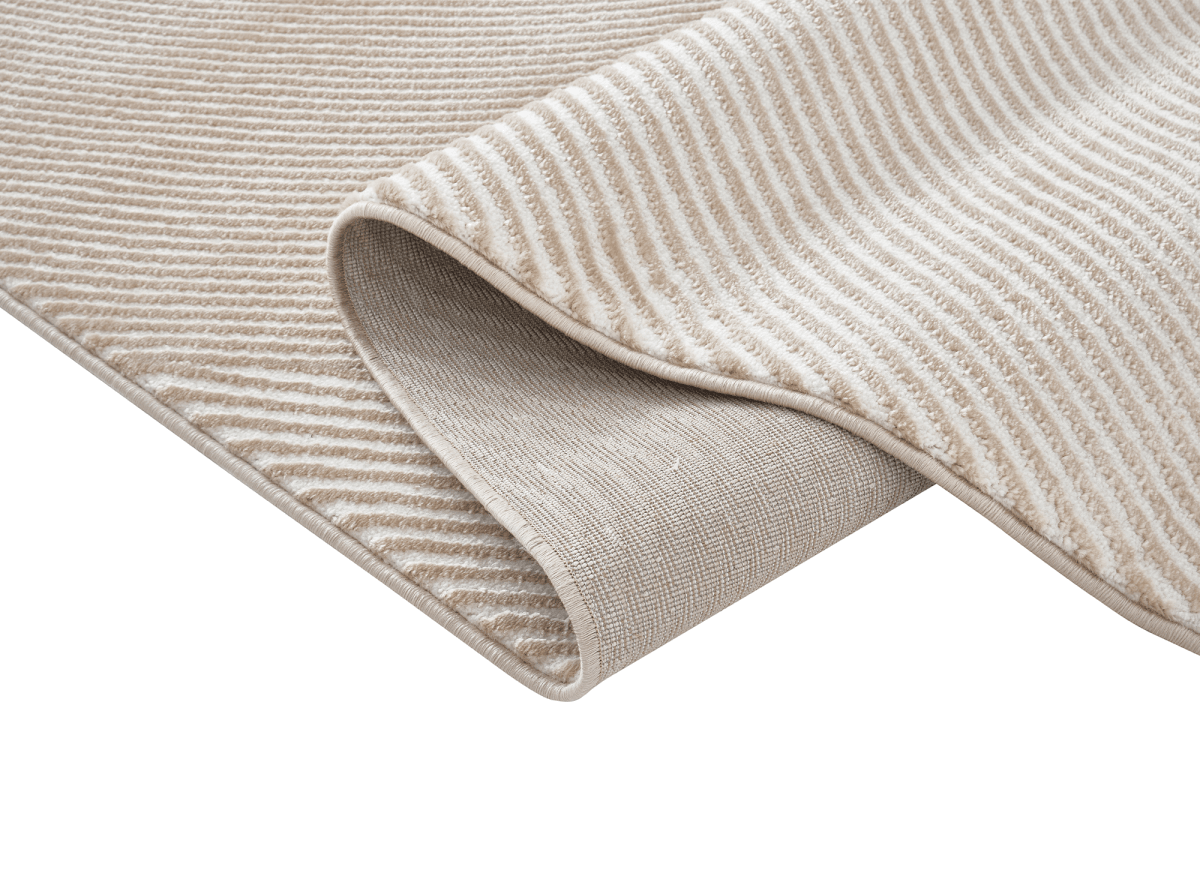 Tapis beige et blanc motif organique 200 x 290 cm SAND