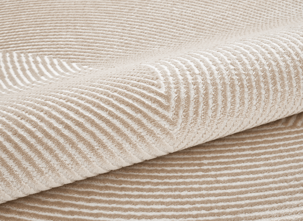 Tapis beige et blanc motif organique 200 x 290 cm SAND