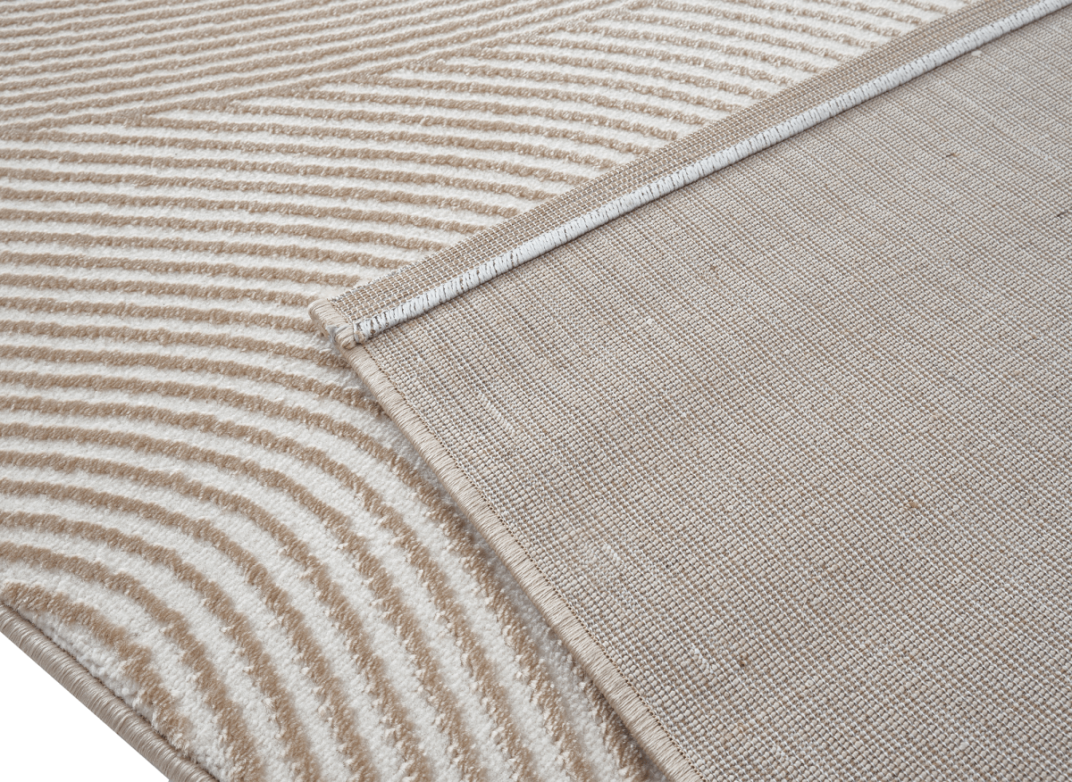 Tapis beige et blanc motif organique 200 x 290 cm SAND