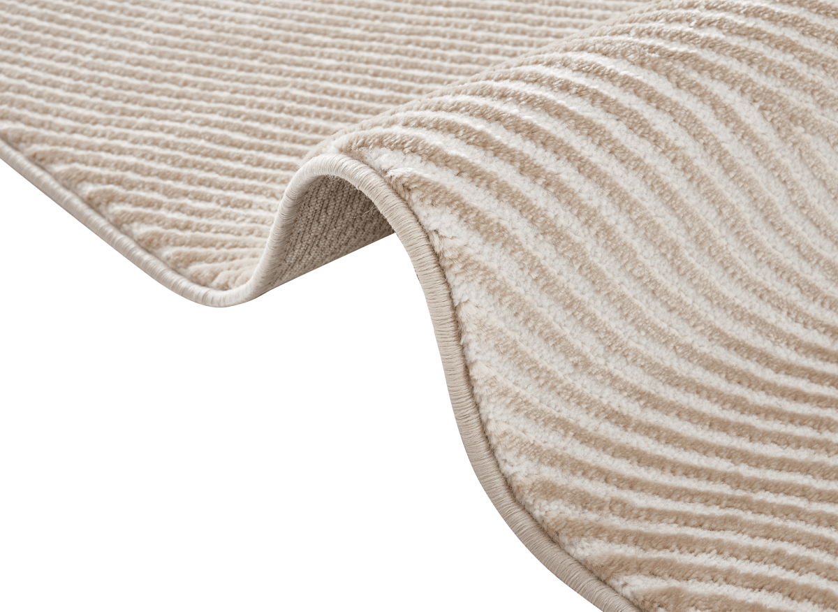 Tapis beige et blanc motif organique 200 x 290 cm SAND