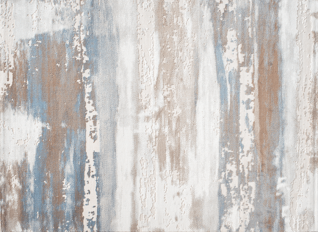 Tapis beige et bleu à motifs graphiques 160 x 230 cm MOSCOU