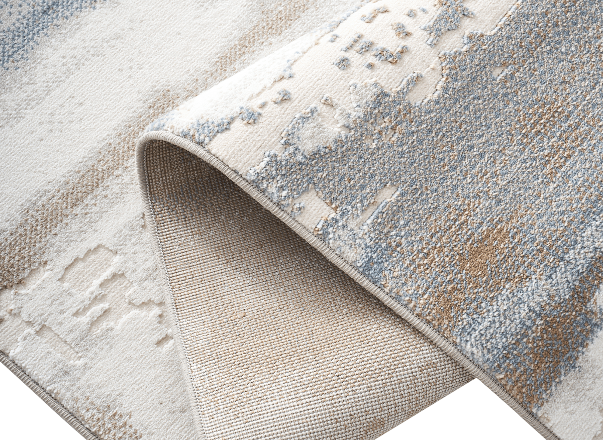 Tapis beige et bleu à motifs graphiques 160 x 230 cm MOSCOU