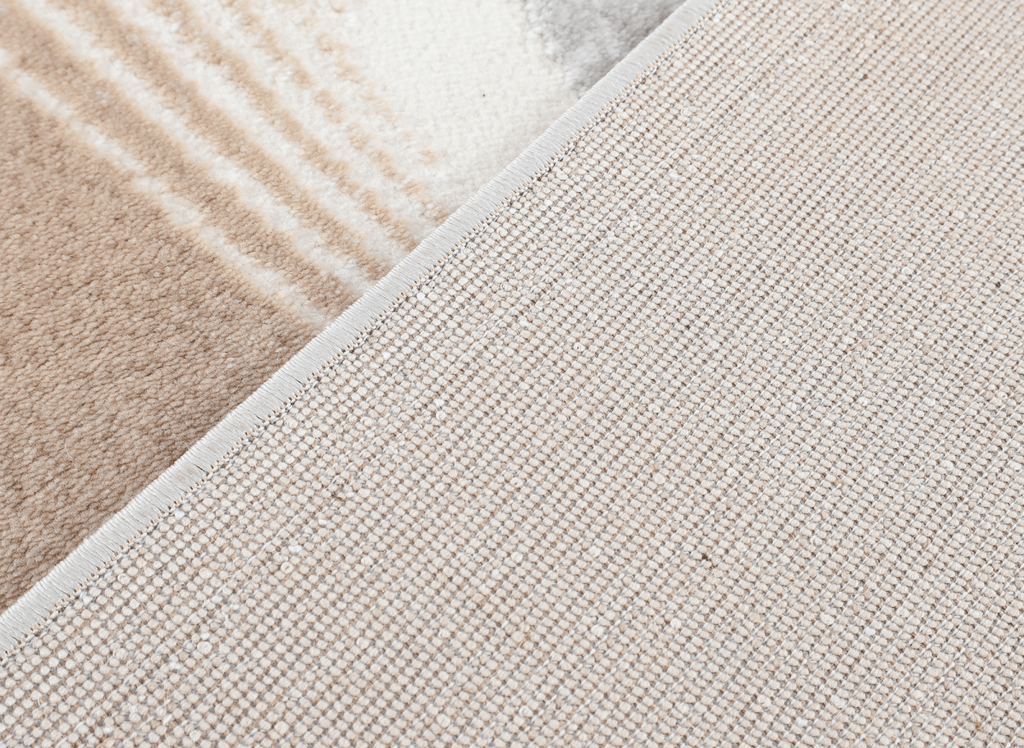 Tapis beige et gris à motifs blancs 160 x 230 cm PORTO