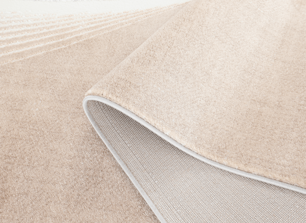 Tapis beige et gris à motifs blancs 200 x 290 cm PORTO