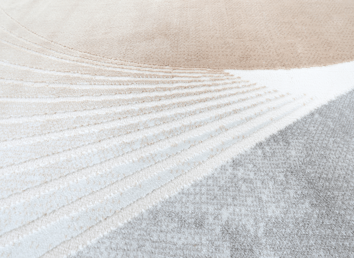 Tapis beige et gris à motifs blancs 200 x 290 cm PORTO
