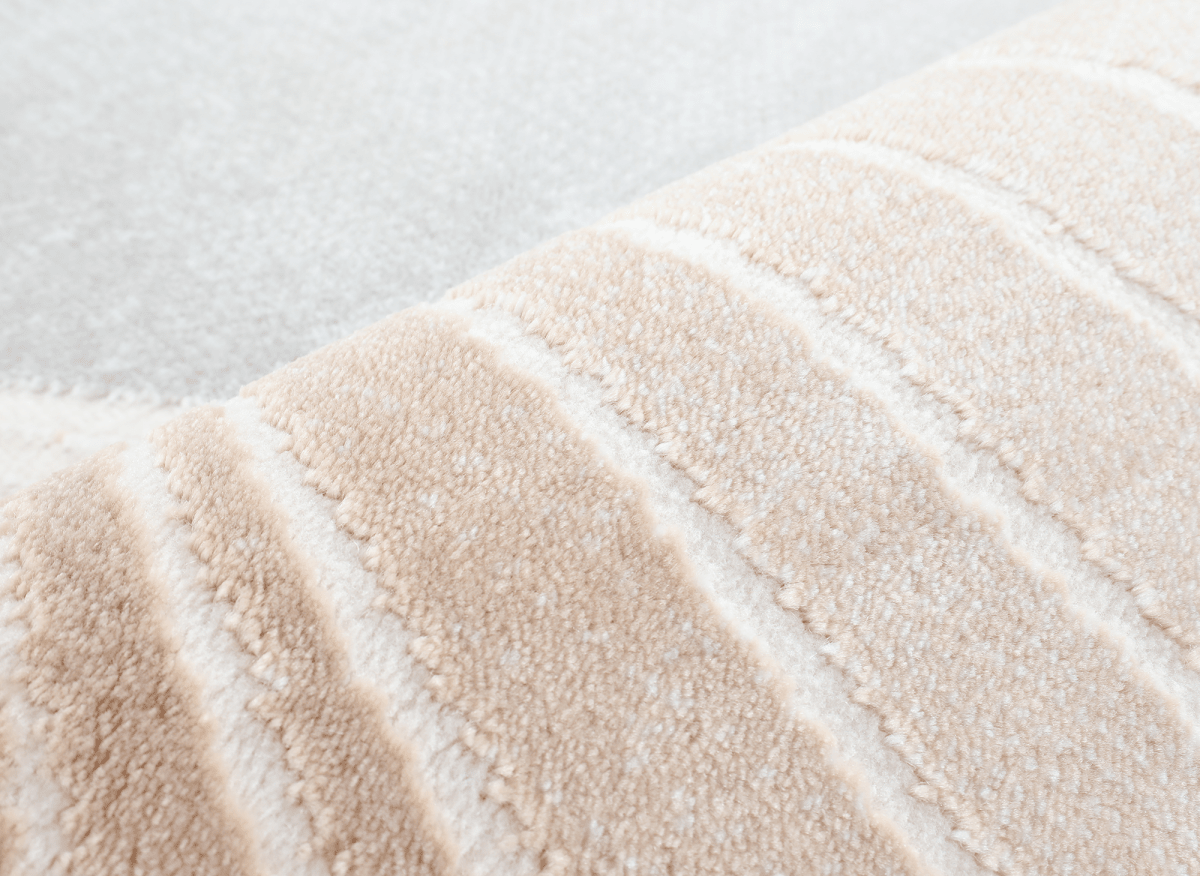 Tapis beige et gris à motifs blancs 200 x 290 cm PORTO