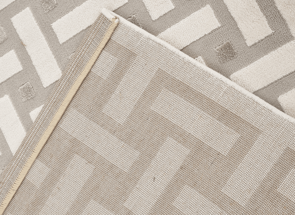 Tapis beige et gris à motifs rectangulaires 160 x 230 cm LYS