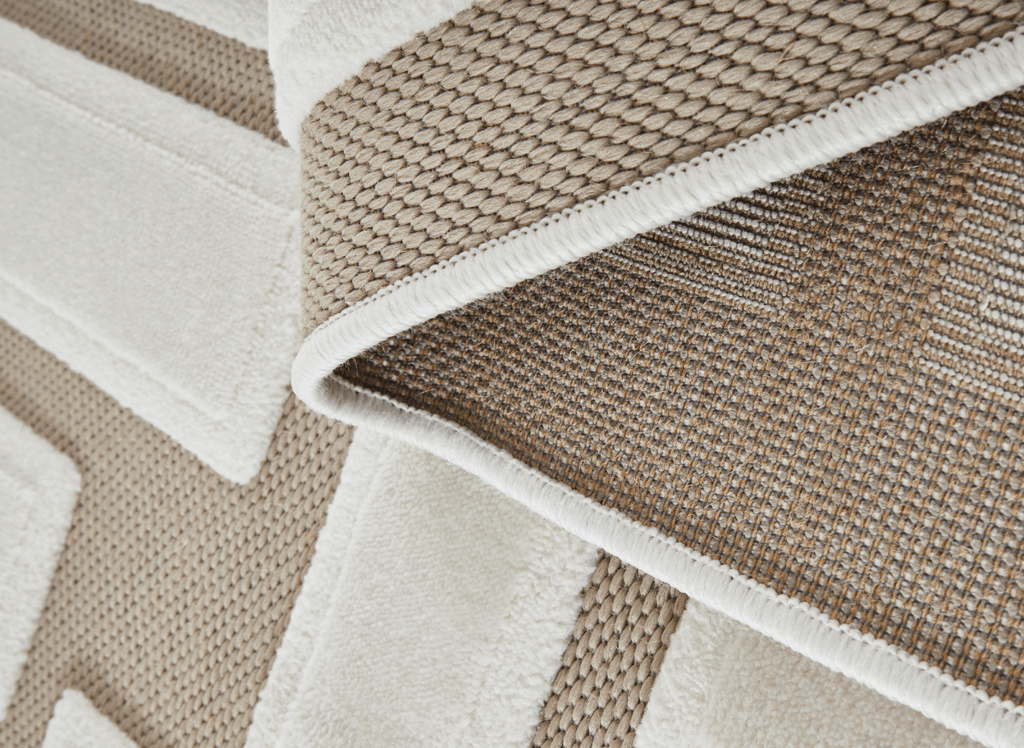 Tapis beige foncé à lettres beiges 200 x 290 cm KEZIA