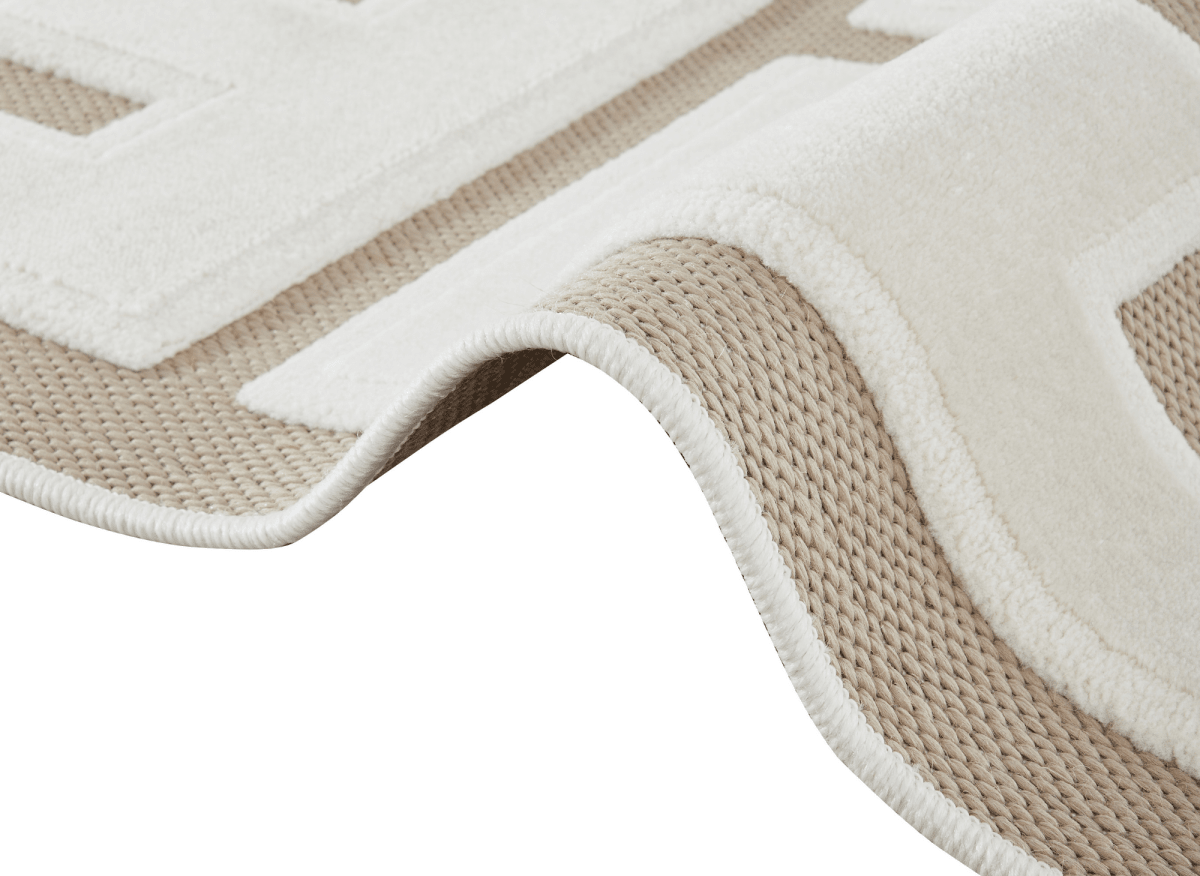 Tapis beige foncé à lettres beiges 200 x 290 cm KEZIA