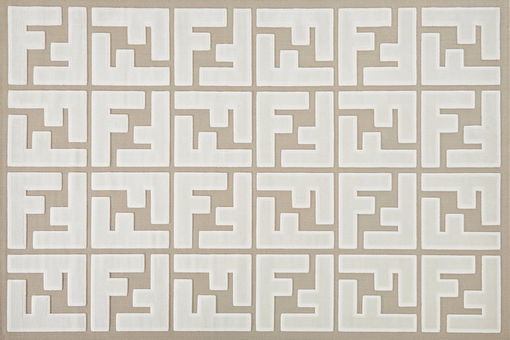 Tapis beige foncé à lettres beiges 200 x 290 cm KEZIA