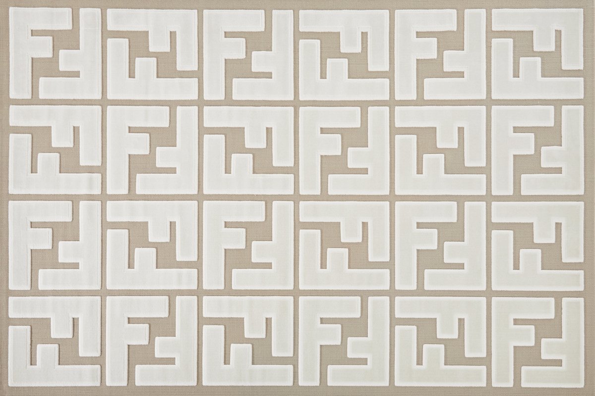 Tapis beige foncé à lettres beiges 160 x 230 cm KEZIA