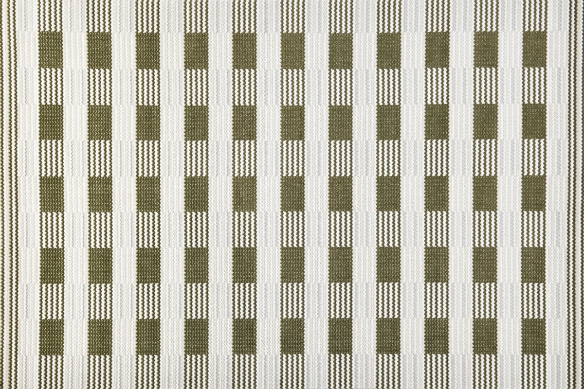 Tapis blanc à motifs carrés verts 200 x 290 cm THEOA
