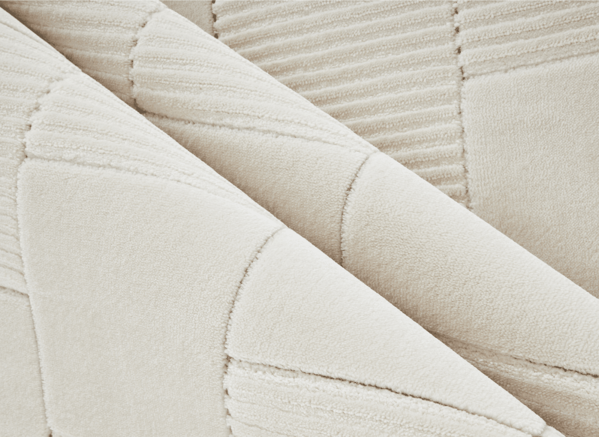 Tapis blanc écru à carreaux texturés 200 x 290 cm KARLINE