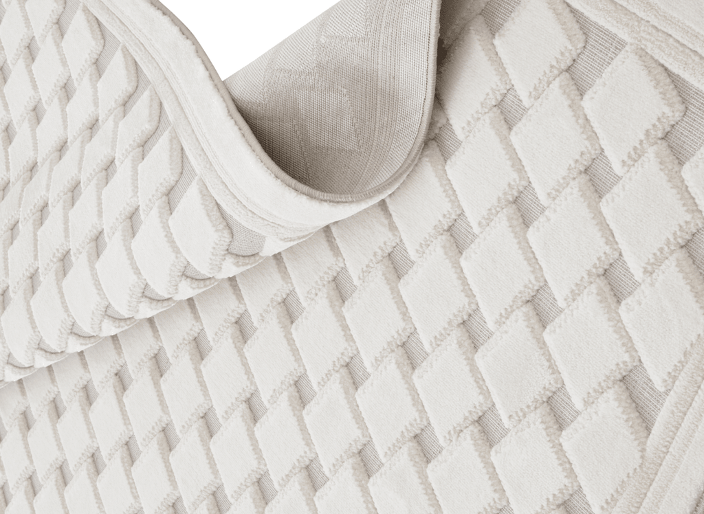 Tapis blanc écru à formes carrées 192 x 290 cm LERIS