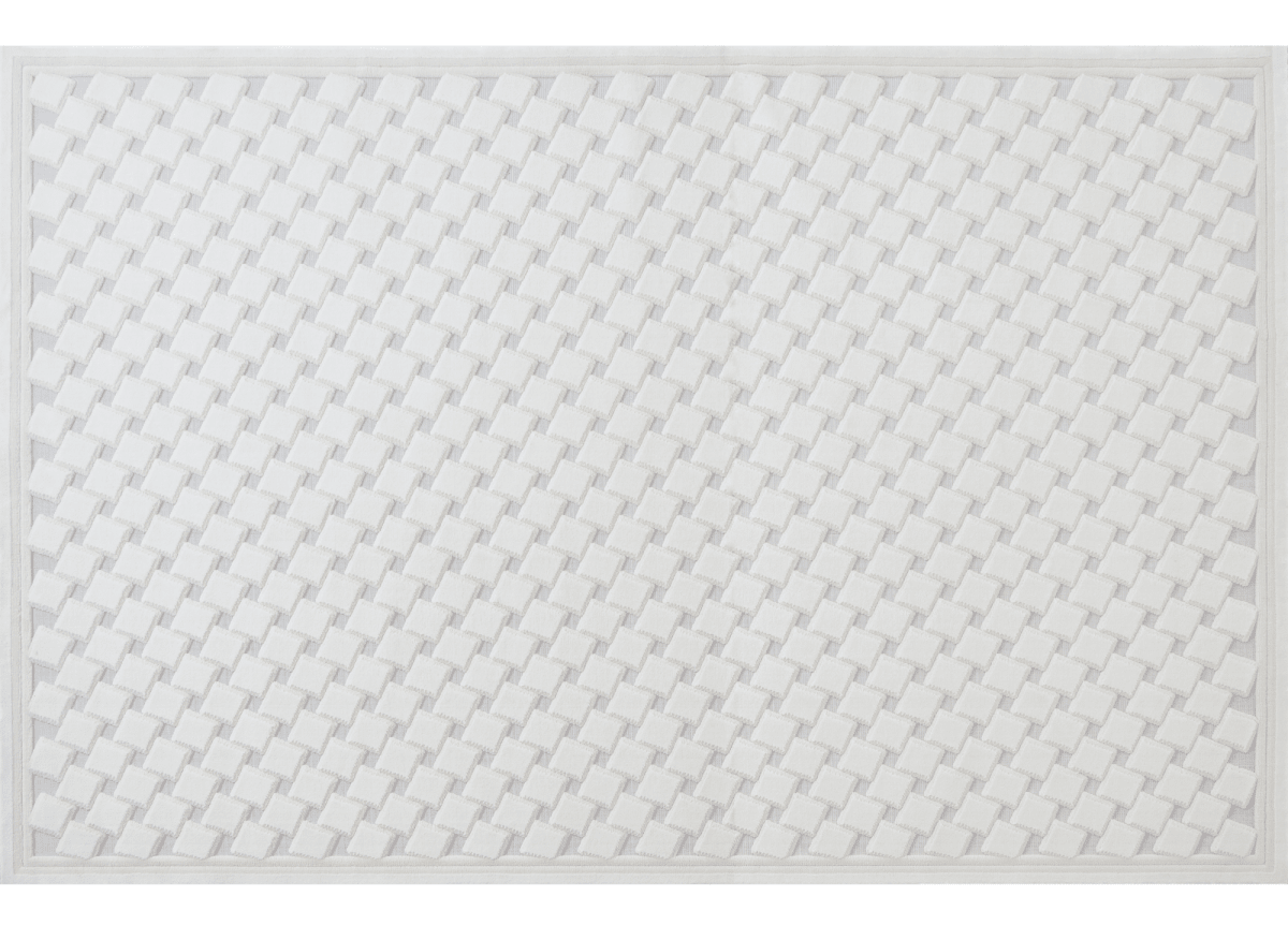 Tapis blanc écru à formes carrées 192 x 290 cm LERIS