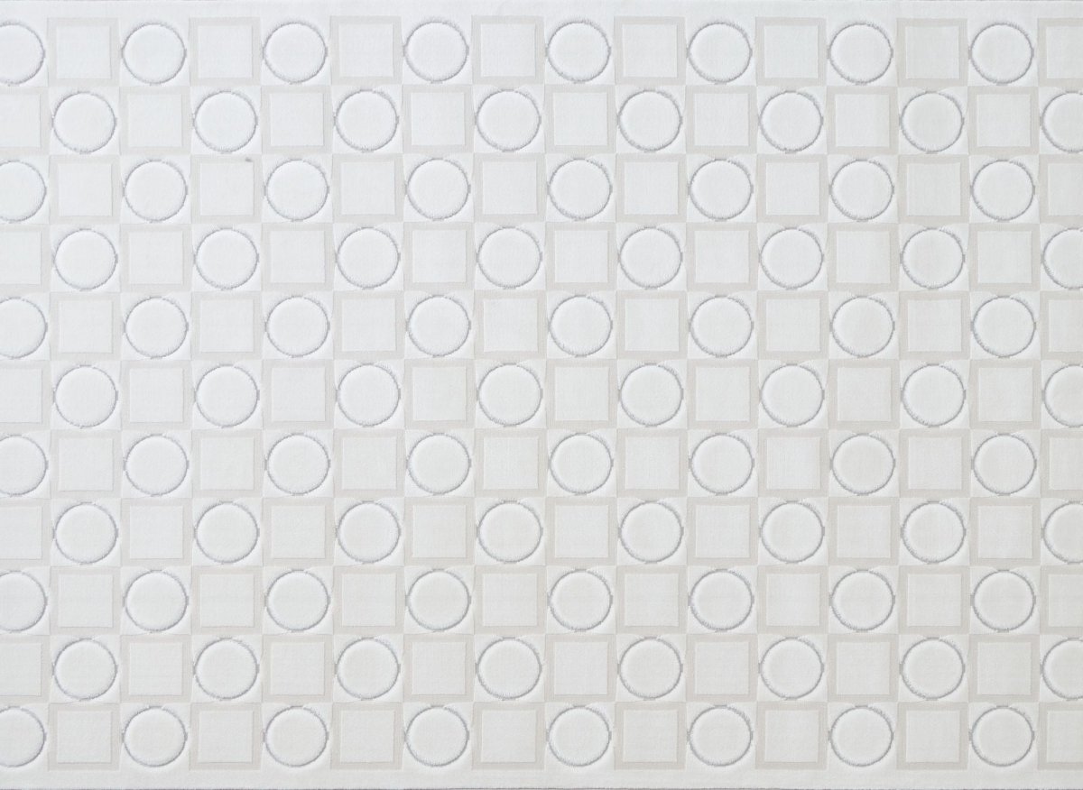 Tapis blanc écru à formes géométriques 192 x 290 cm KAELIES
