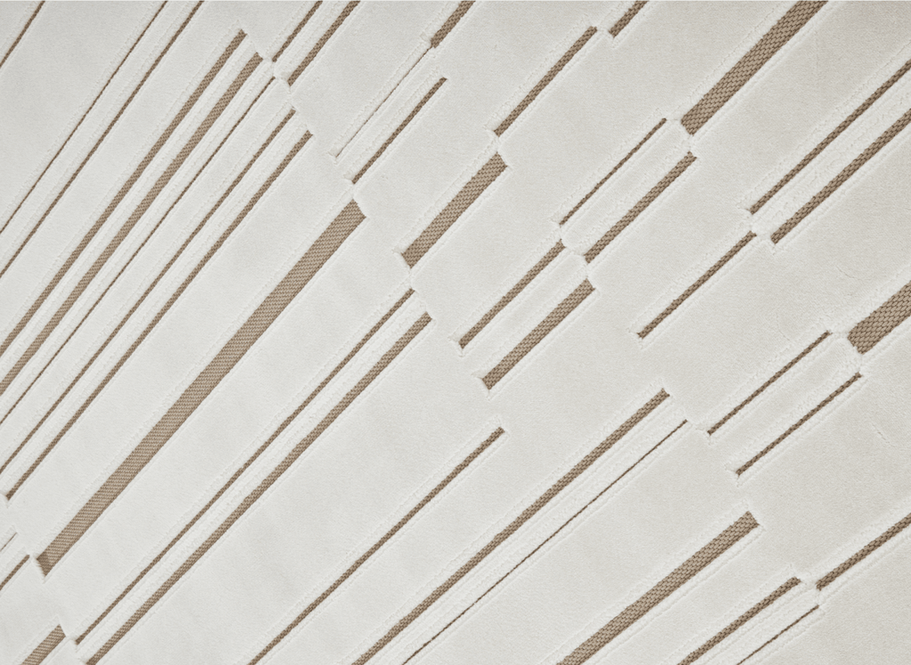 Tapis blanc écru à lignes asymétriques beiges 160 x 230 cm AYLAN