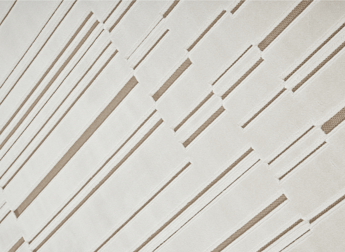 Tapis blanc écru à lignes asymétriques beiges 160 x 230 cm AYLAN