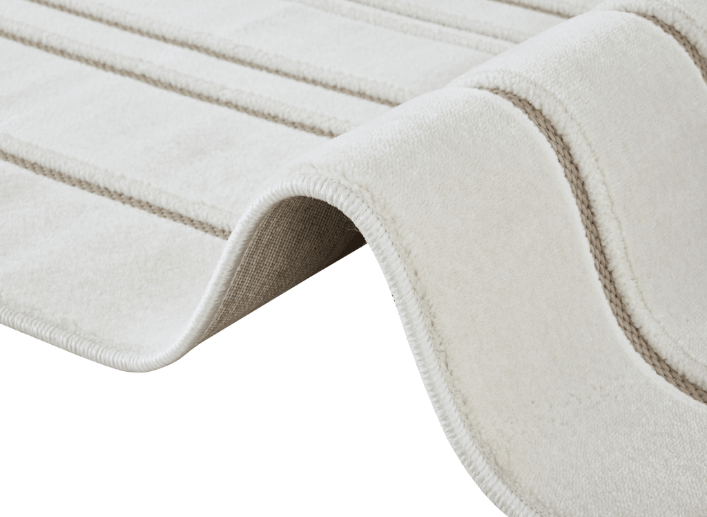 Tapis blanc écru à lignes asymétriques beiges 200 x 290 cm AYLAN