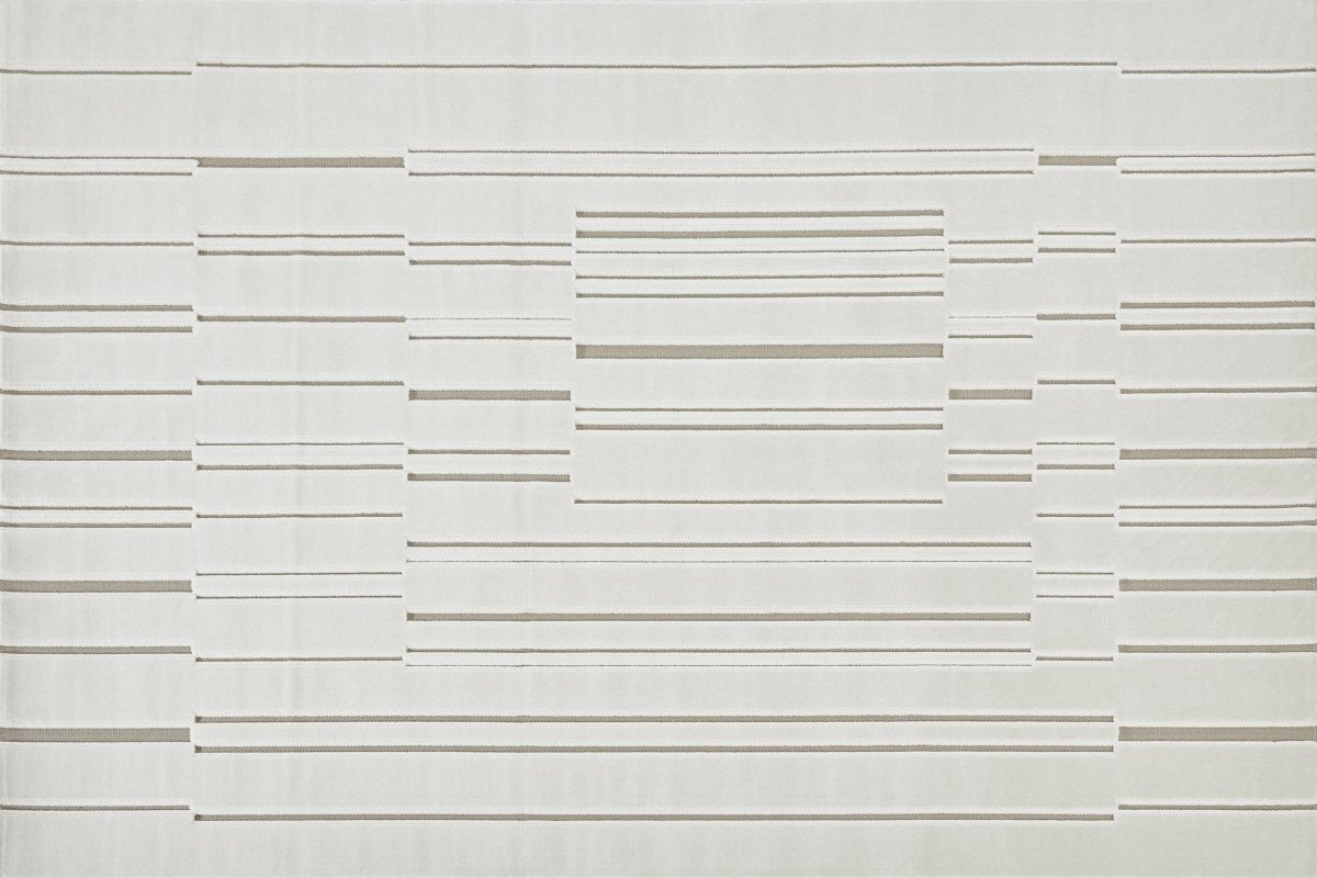 Tapis blanc écru à lignes asymétriques beiges 160 x 230 cm AYLAN