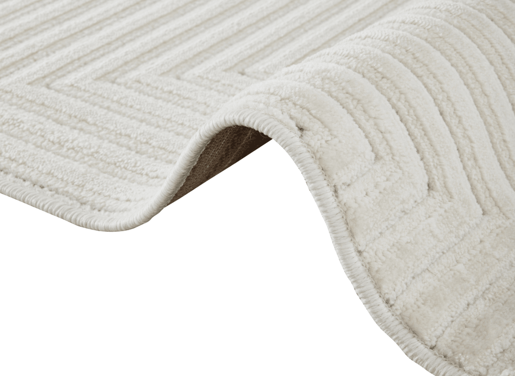 Tapis blanc écru à losanges beiges 160 x 230 cm ROUBY