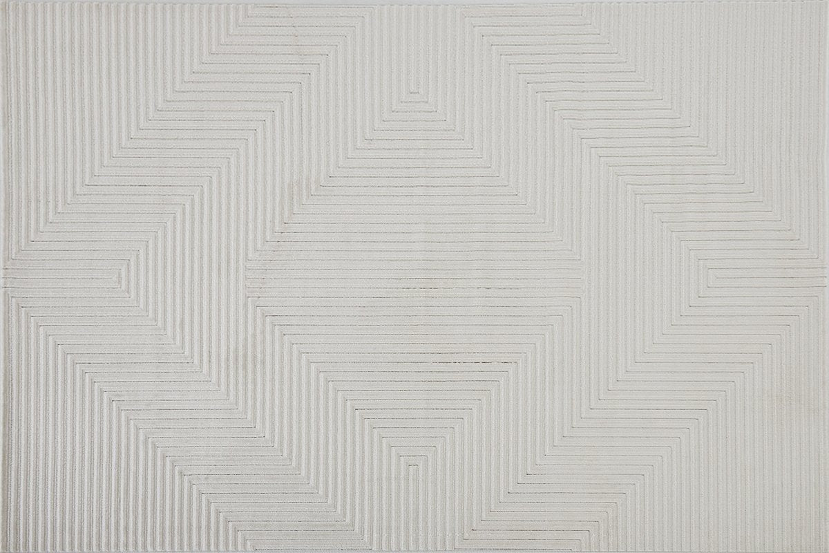 Tapis blanc écru à losanges beiges 160 x 230 cm ROUBY