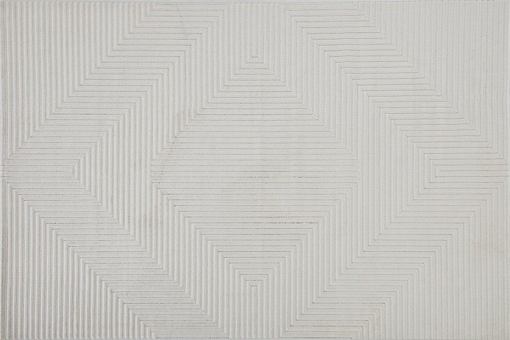 Tapis blanc écru à losanges beiges 200 x 290 cm ROUBY