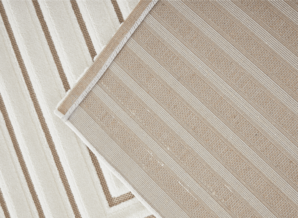 Tapis blanc écru à motifs chevrons  160 x 230 cm AMELIO