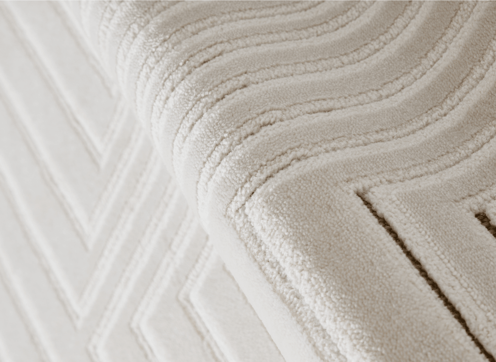 Tapis blanc écru à motifs chevrons  160 x 230 cm AMONA