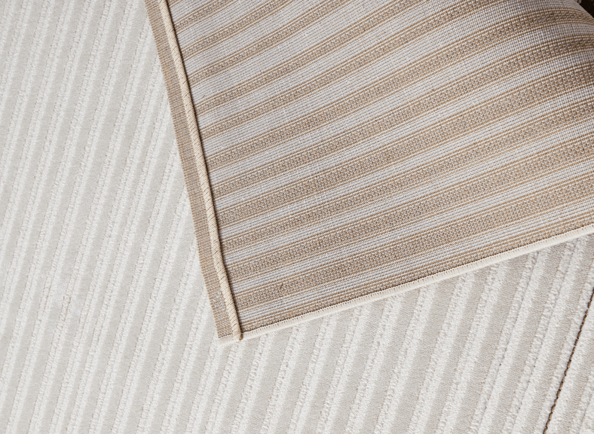 Tapis blanc écru à motifs chevrons  160 x 230 cm AMONA