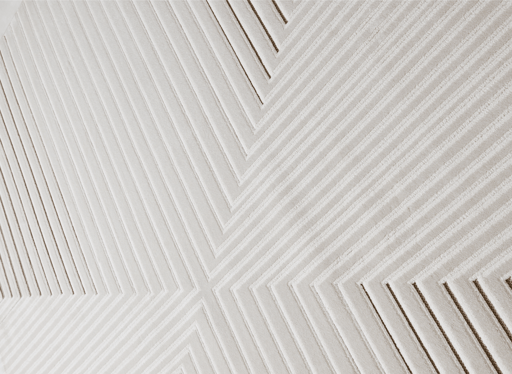 Tapis blanc écru à motifs chevrons  160 x 230 cm AMONA