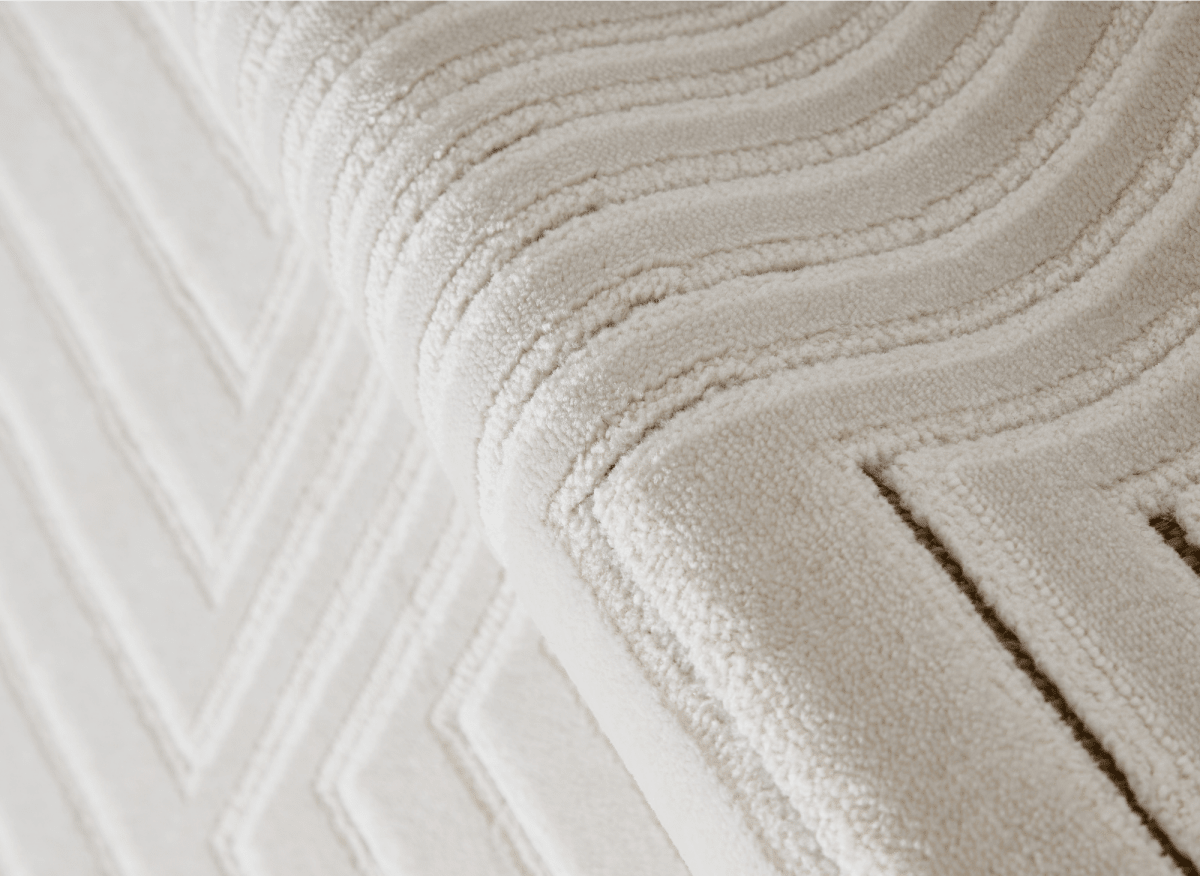 Tapis blanc écru à motifs chevrons  200 x 290 cm AMONA