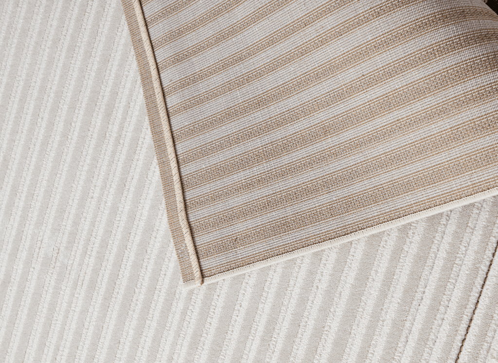 Tapis blanc écru à motifs chevrons  200 x 290 cm AMONA