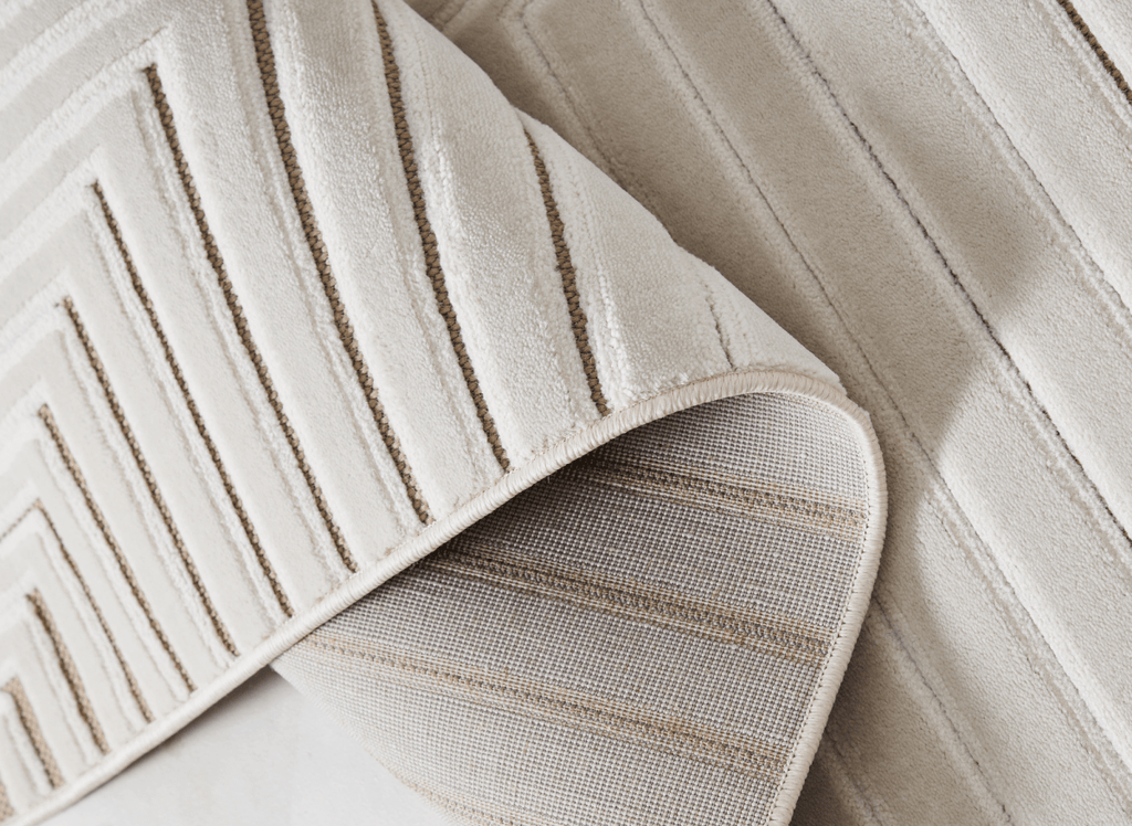 Tapis blanc écru à motifs chevrons  200 x 290 cm AMONA