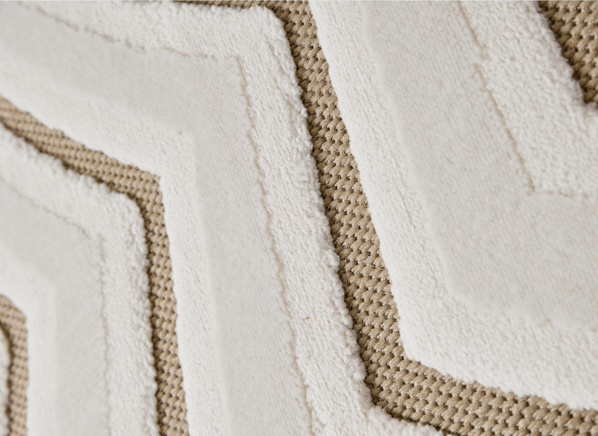 Tapis blanc écru à motifs circulaires beiges 200 x 290 cm ALEO