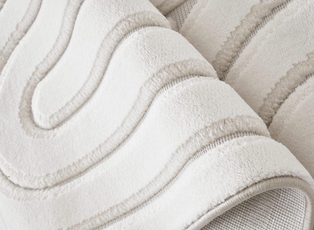 Tapis blanc écru à relief géométriques 154 x 230 cm AFINA