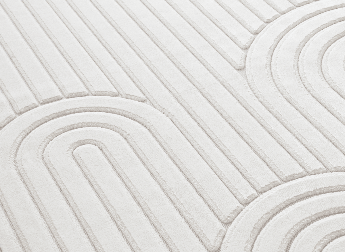 Tapis blanc écru à relief géométriques 192 x 290 cm AFINA