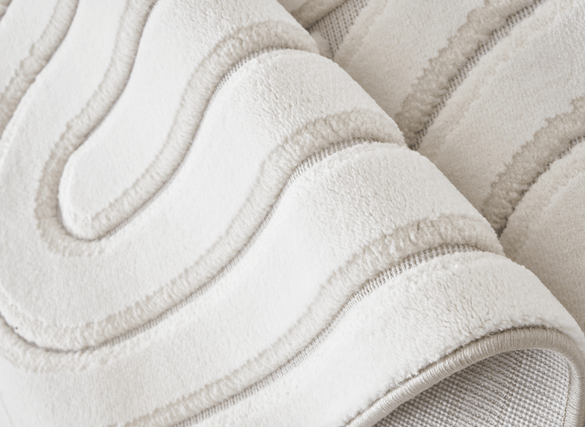 Tapis blanc écru à relief géométriques 192 x 290 cm AFINA