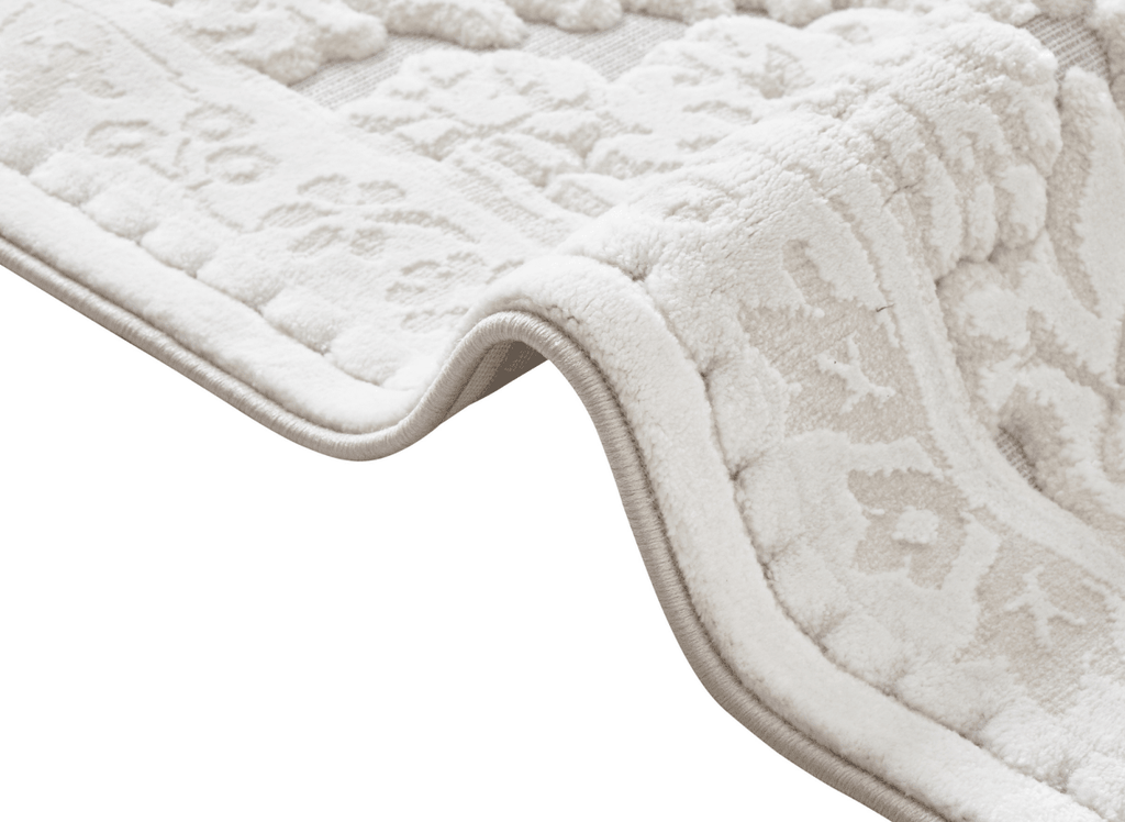 Tapis blanc écru effet moulure parisienne 154 x 230 cm CESAR