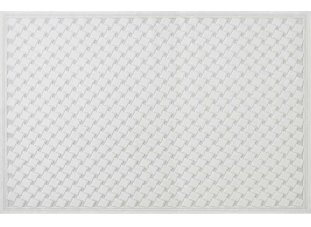 Tapis blanc écru effet moulure parisienne 154 x 230 cm LERIS