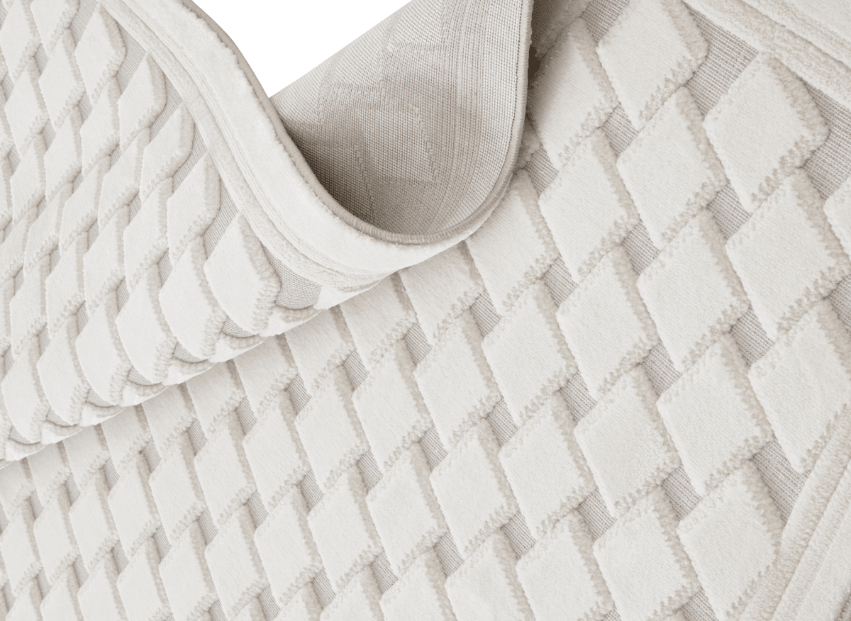 Tapis blanc écru effet moulure parisienne 154 x 230 cm LERIS