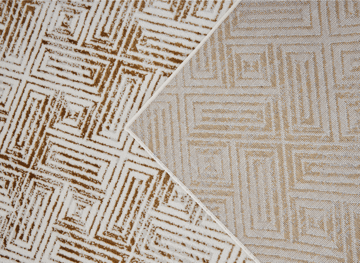 Tapis géométrique beige et marron 200 x 290 cm CARAMEL