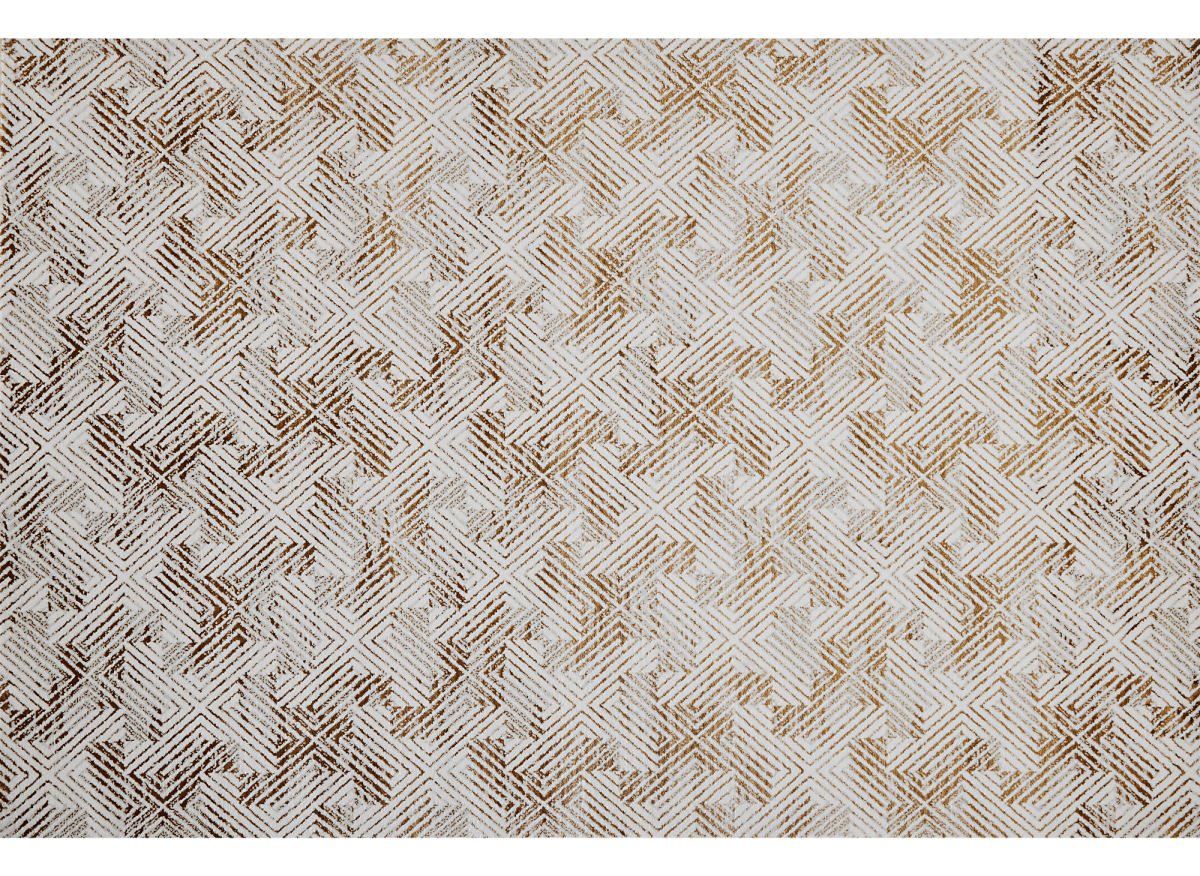 Tapis géométrique beige et marron 200 x 290 cm CARAMEL