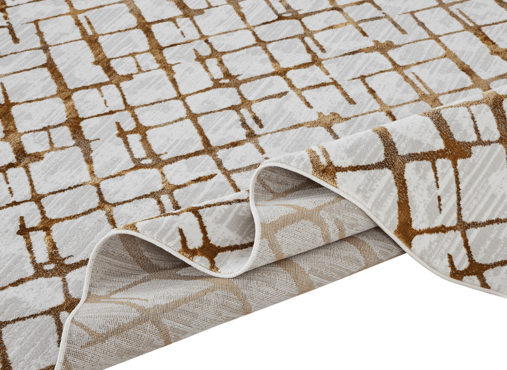 Tapis géométrique taupe et marron 160 x 230 cm LATTICE